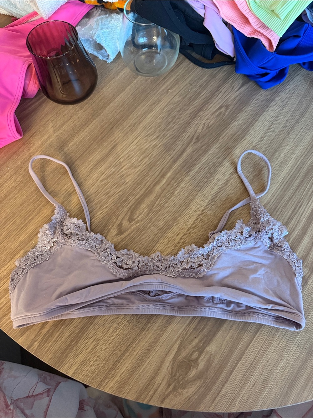 SKIMS Lace-Trim Bralette in Dusty Lavender - Women Intimates & Sleepwear